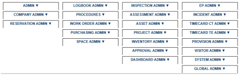 Adminisration menu with all menus closed